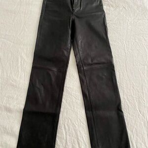 Rag & Bone Black Leather High Rise Skinny  Size:23